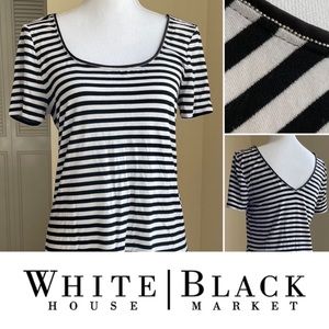 *SALE* White House Black Market V-back Striped Top